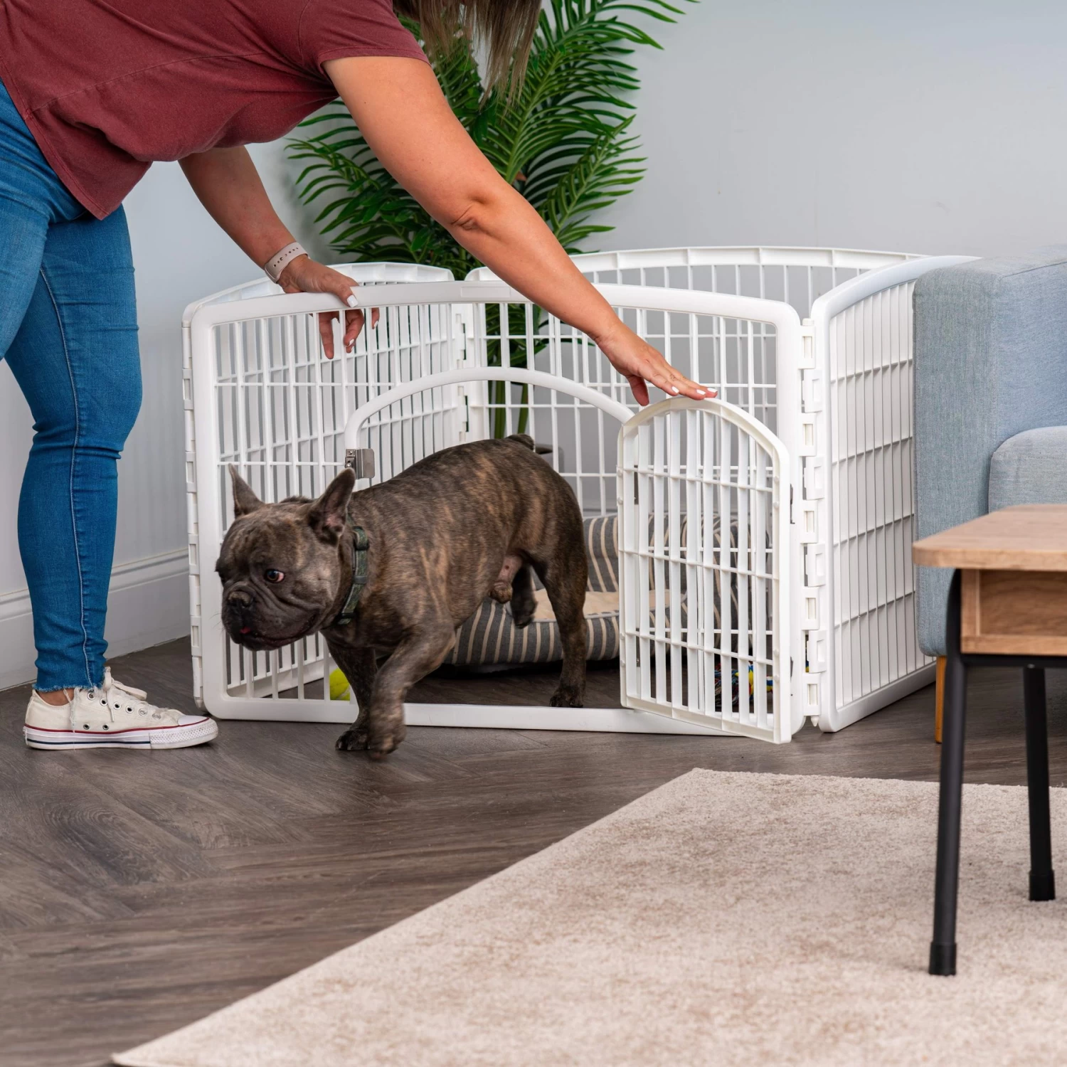 IRIS USA 4-8 Panel Dog Exercise Playpen With Door - Image 7