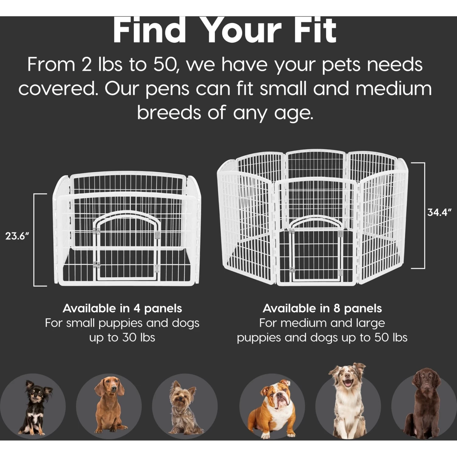 IRIS USA 4-8 Panel Dog Exercise Playpen With Door - Image 9