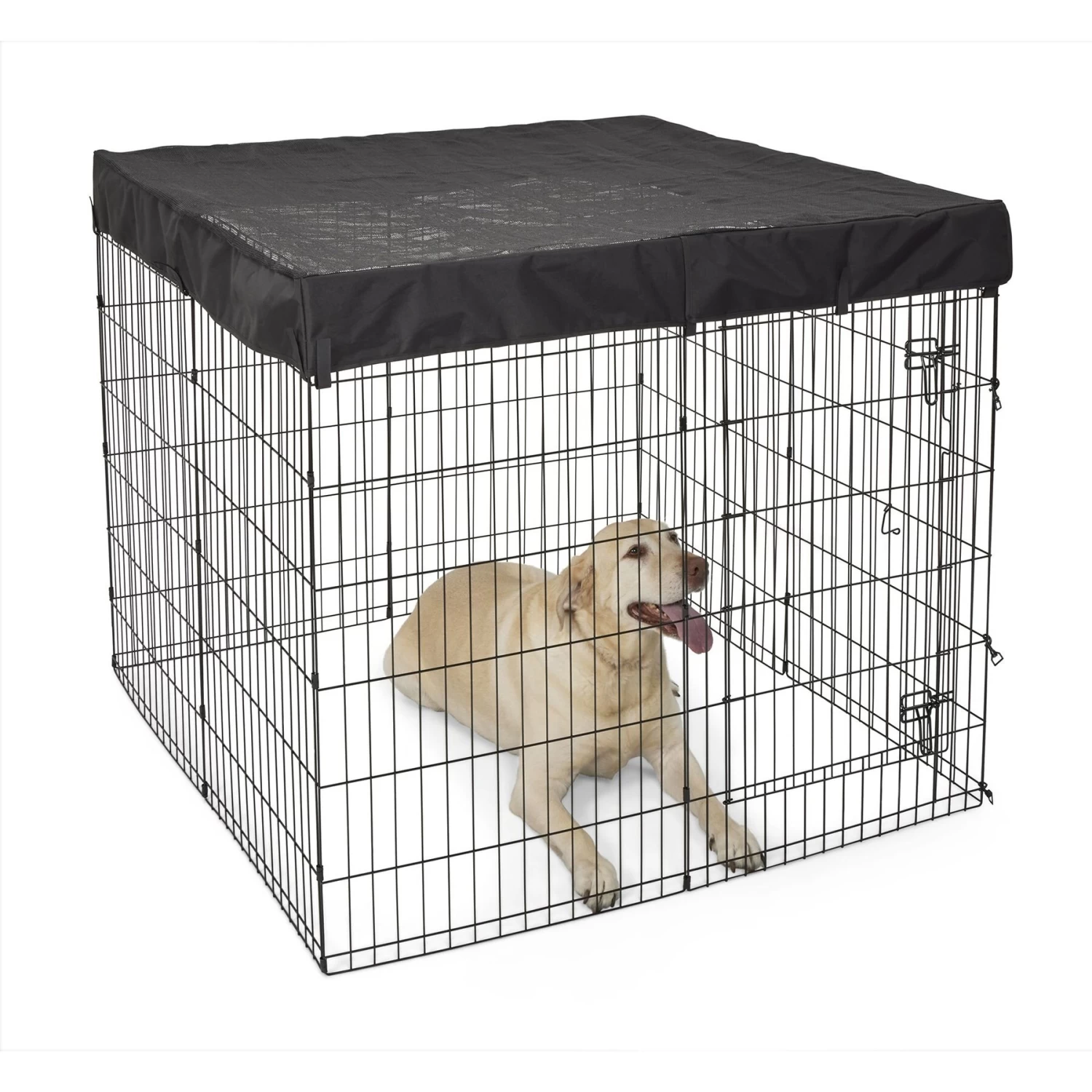MidWest Exercise Pen Top Fabric Mesh Sunscreen Accessory, Square Configuration, Black - Image 2