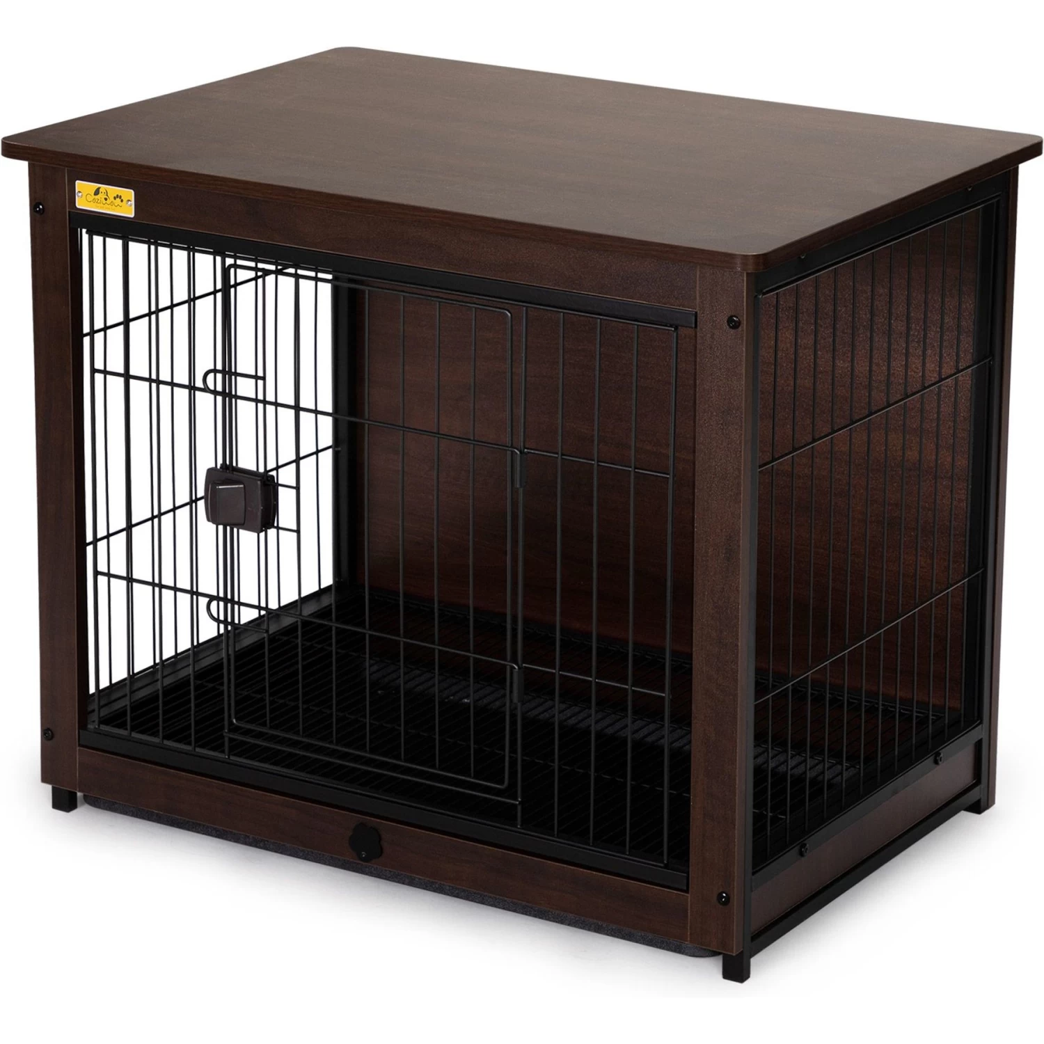 Coziwow Furniture Style Dog Crate With Removable Tray, Walnut - Image 4