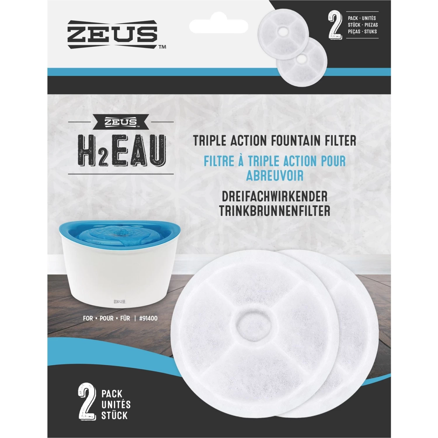 Zeus H2EAU Drinking Fountain Filters, 2 Count - Image 2