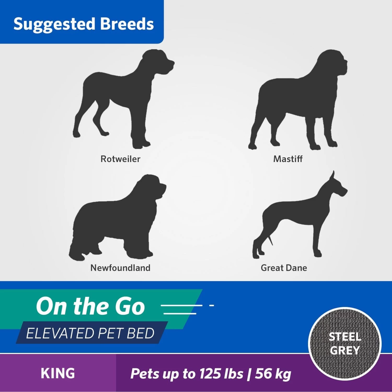 Coolaroo On The Go Elevated Cat & Dog Bed With Removable Cover - Image 7