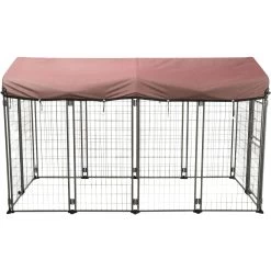 TRIXIE Deluxe Outdoor Dog Kennel With Cover, XX-Large, Black/Burgundy