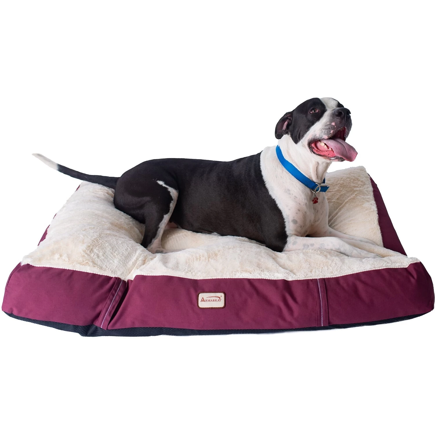 Armarkat Dog Pillow Bed With Removable Cover, Burgundy/Ivory - Image 3