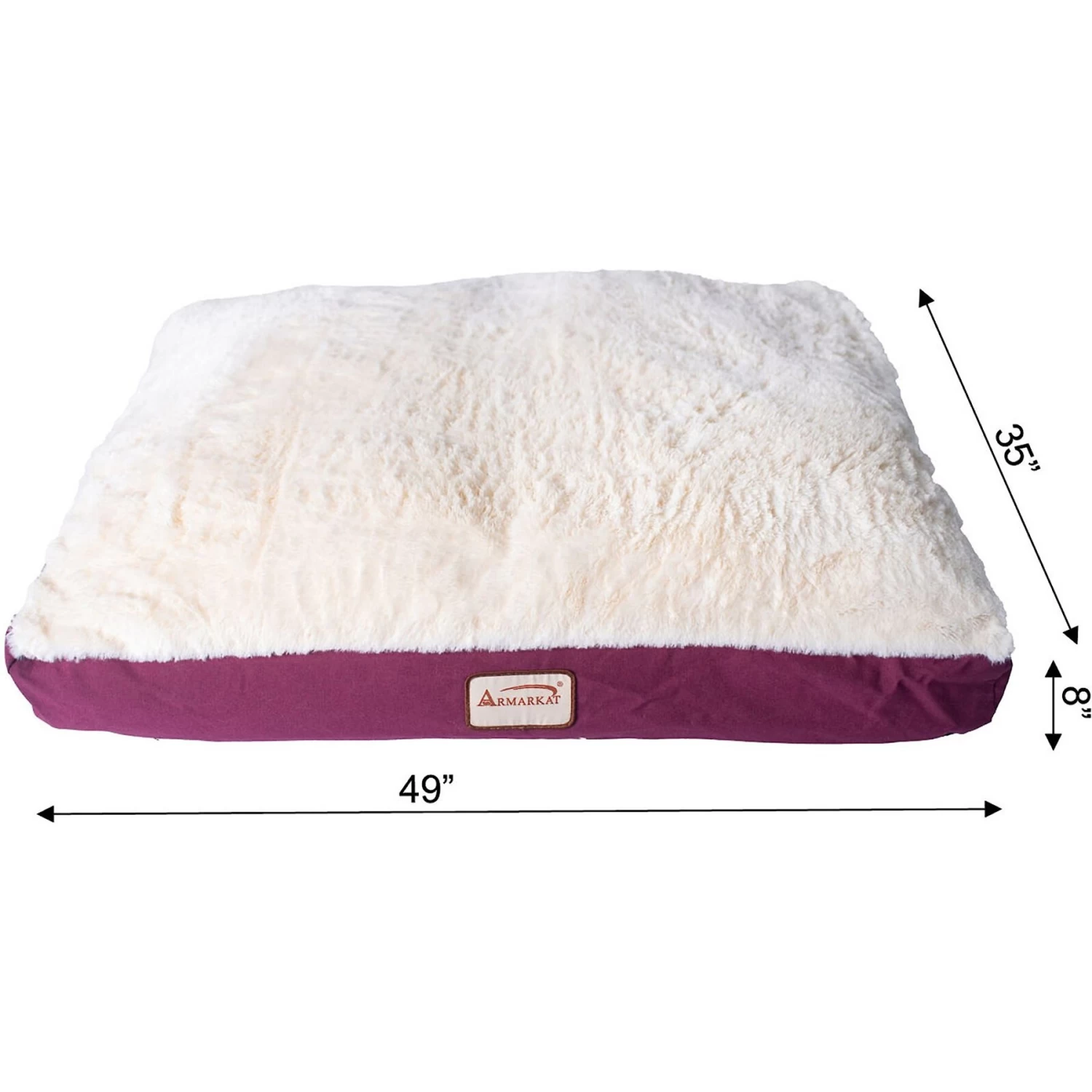Armarkat Dog Pillow Bed With Removable Cover, Burgundy/Ivory - Image 9