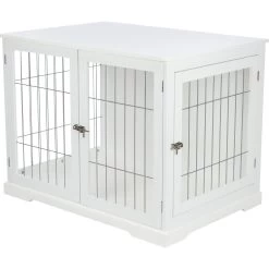 TRIXIE Wood & Wire Furniture Side Table Pet Crate, Large