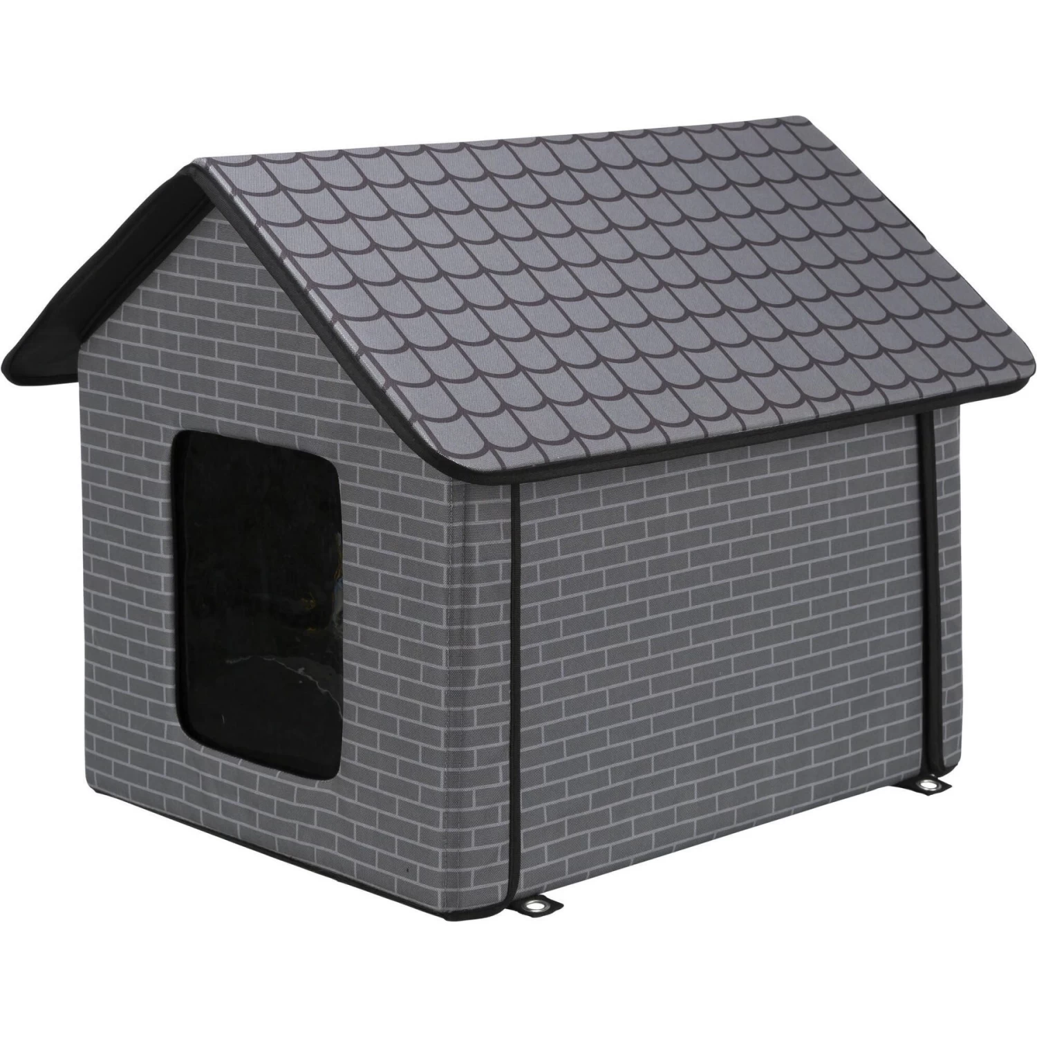 TRIXIE Insulated Outdoor Cat & Dog House, Gray - Image 4