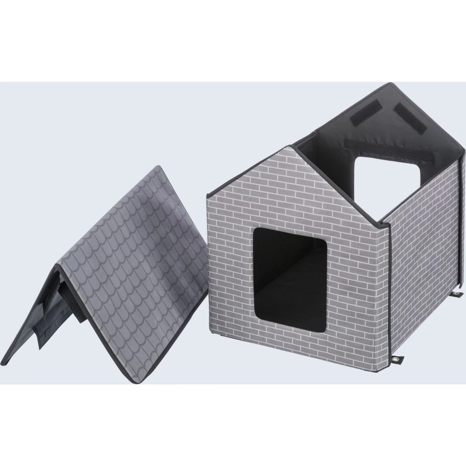 TRIXIE Insulated Outdoor Cat & Dog House, Gray - Image 9