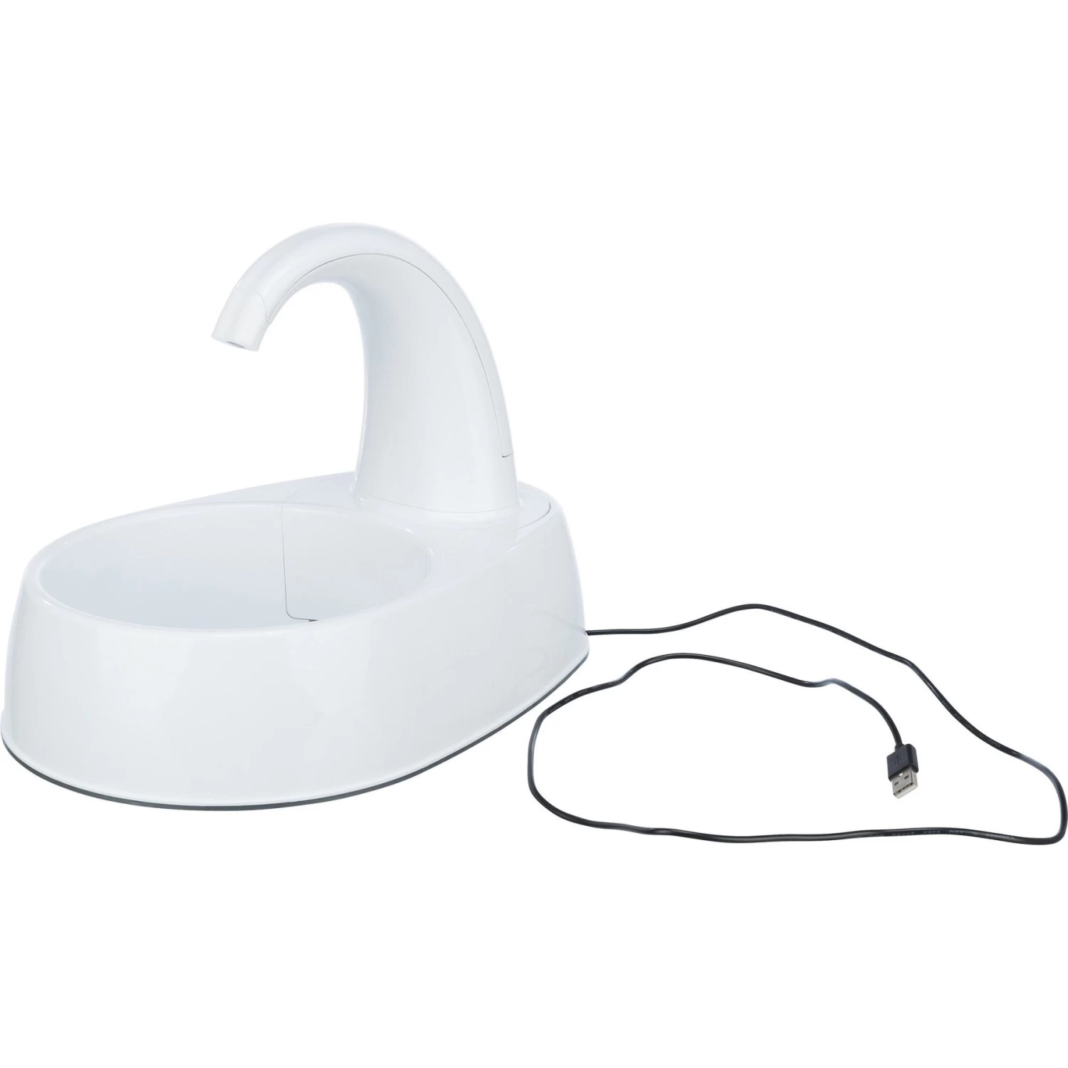 TRIXIE Curved Stream Cat & Dog Water Fountain, White, 84.5-oz - Image 8