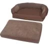 3 Dog Pet Supply EZ Wash Fleece Headrest Dog Bed, Chocolate, Large