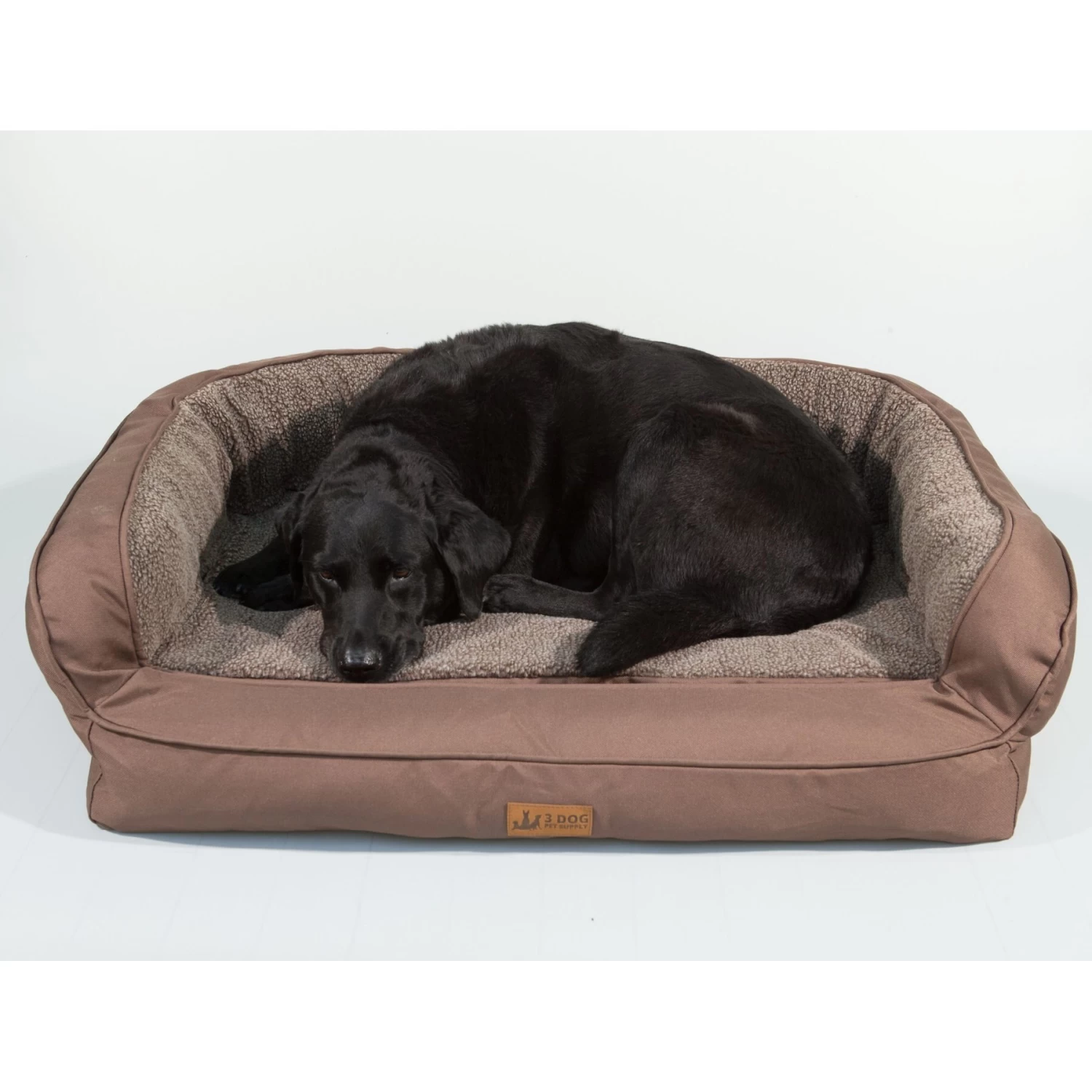 3 Dog Pet Supply EZ Wash Fleece Headrest Dog Bed, Chocolate, Large - Image 2