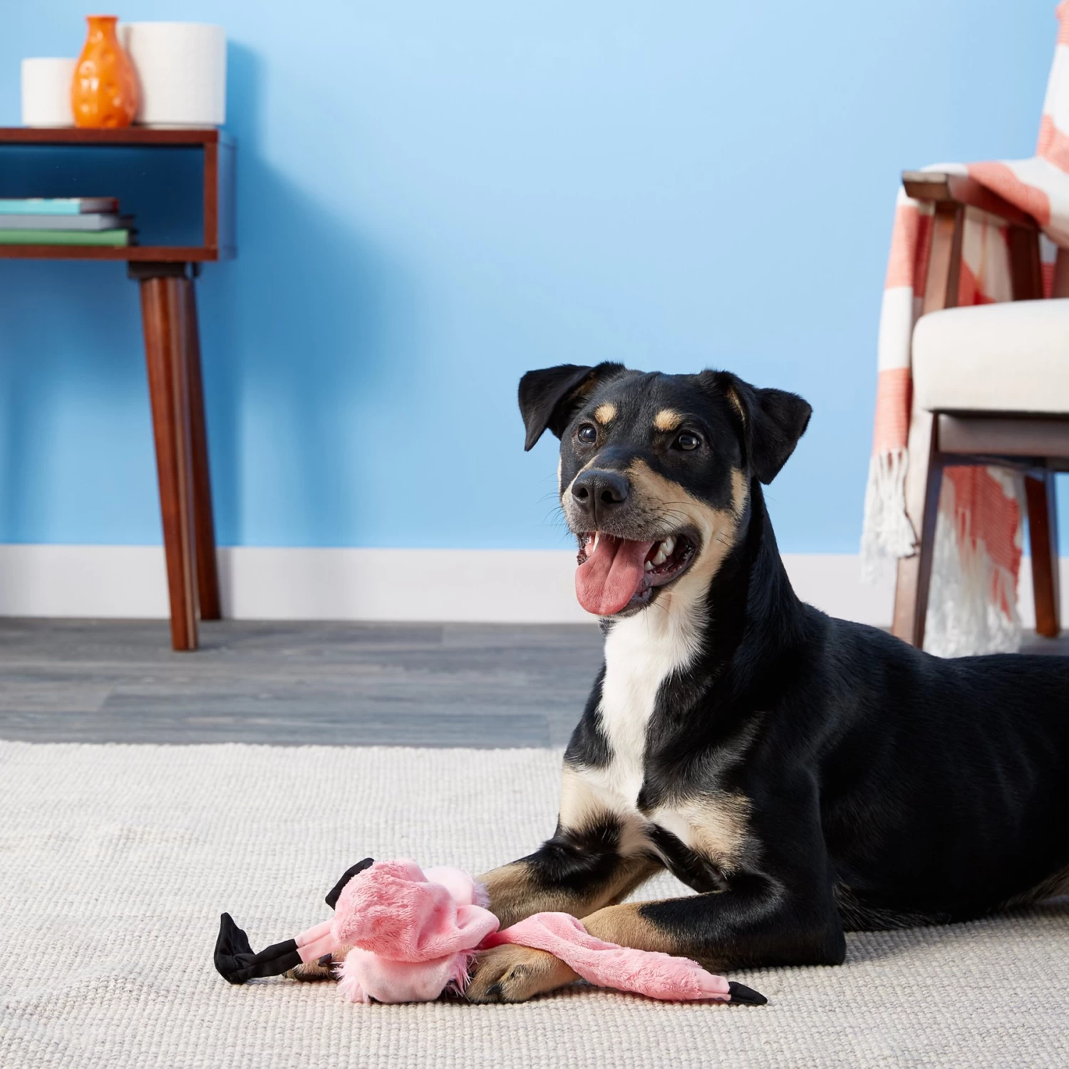 Ethical Pet Skinneeez Exotic Series Pink Flamingo Stuffing-Free Squeaky Plush Dog Toy - Image 5