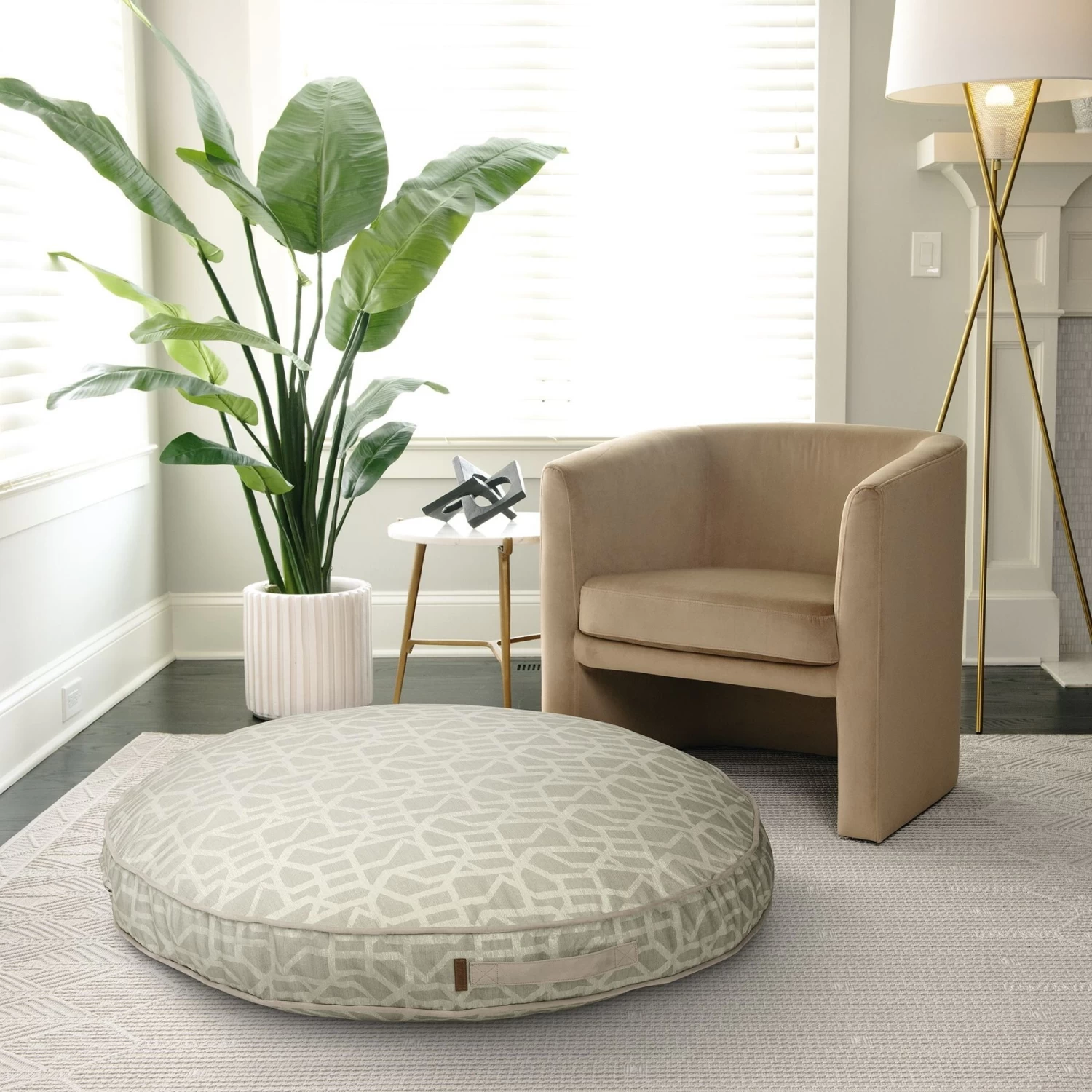 Bark And Slumber Biscuit Plush Round Eco Friendly Fabric Lounger Dog Bed - Image 7