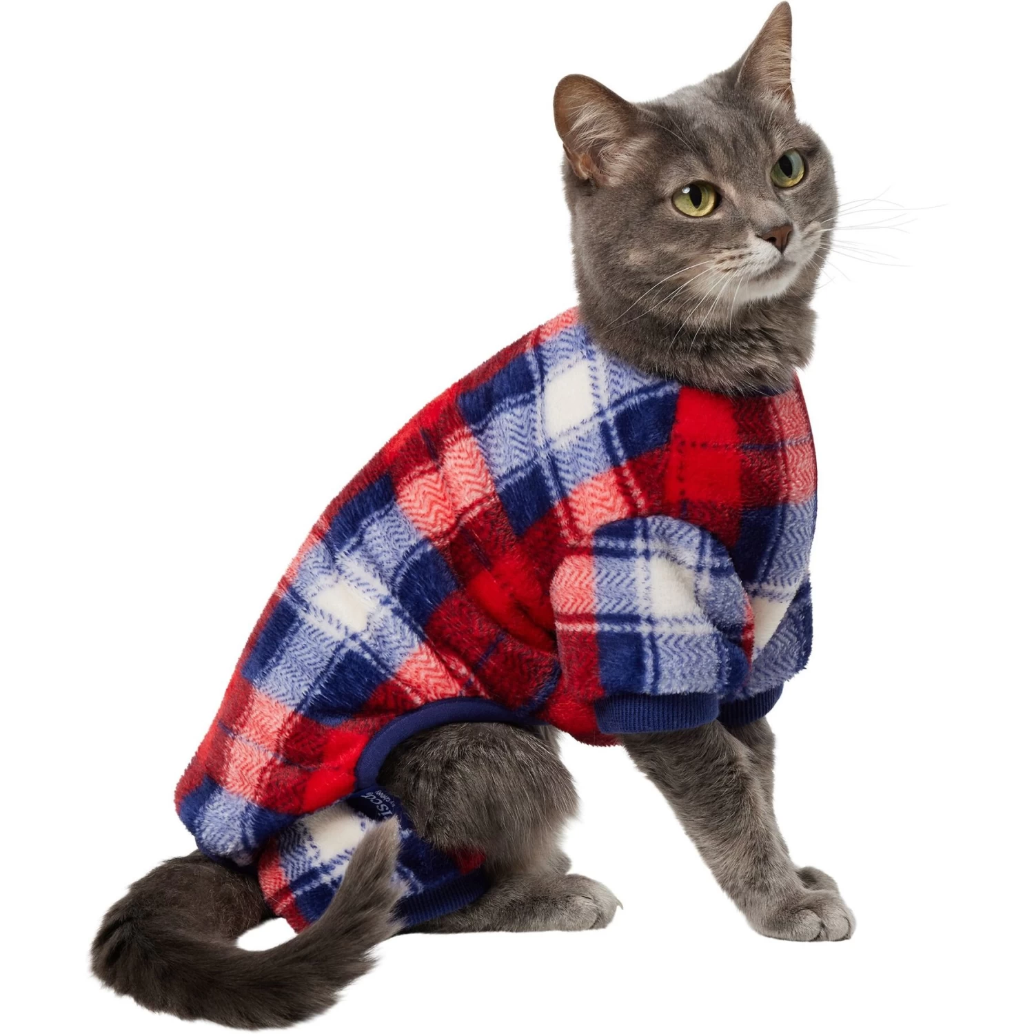 Frisco Cozy Plush Fleece Dog & Cat PJs, Plaid - Image 3