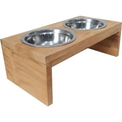 D-Art Collection 2 Bowl Dog & Cat Feeder Stand, Small