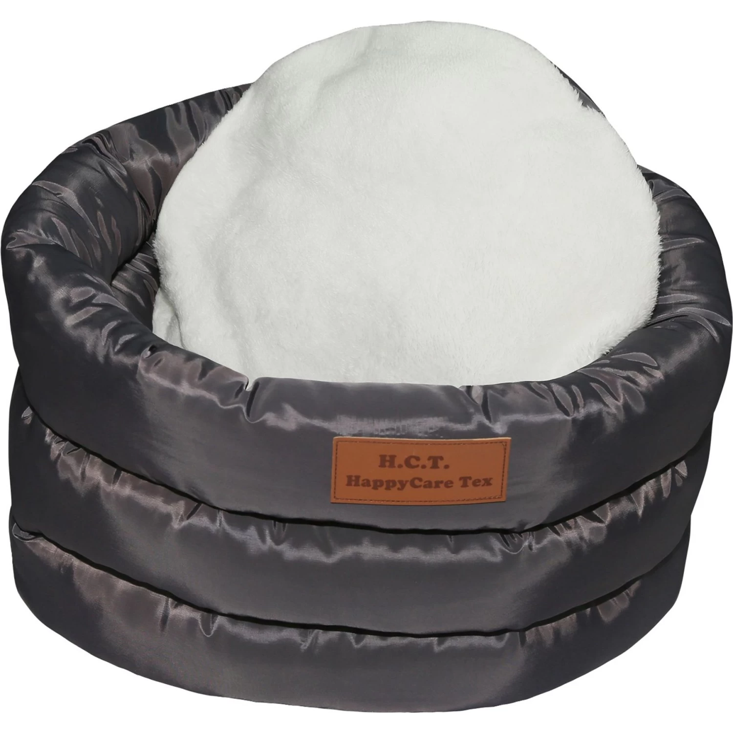 HappyCare Textiles Durable Round Velvet Puppy Dog Bed With Removable Cushion - Image 5