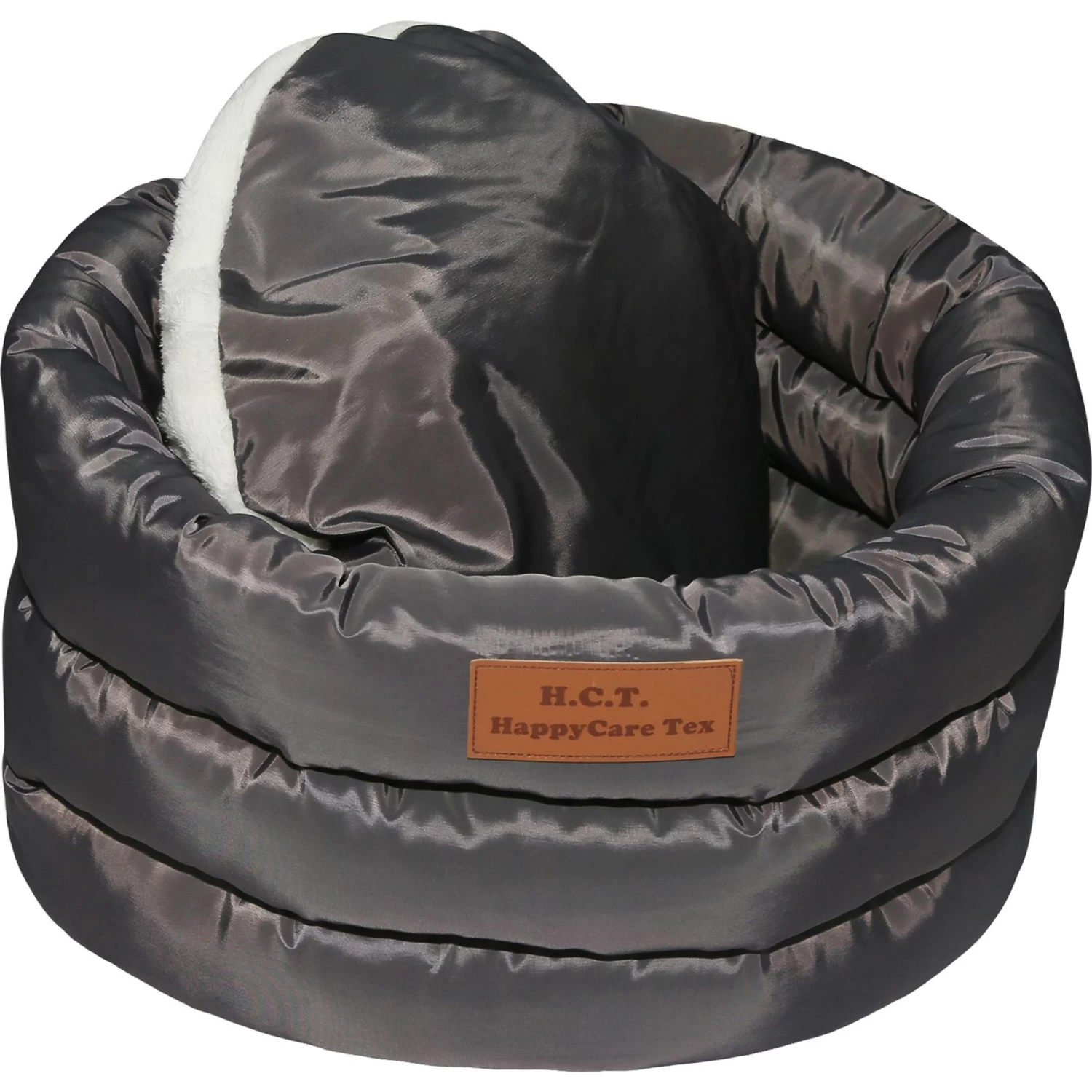 HappyCare Textiles Durable Round Velvet Puppy Dog Bed With Removable Cushion - Image 6