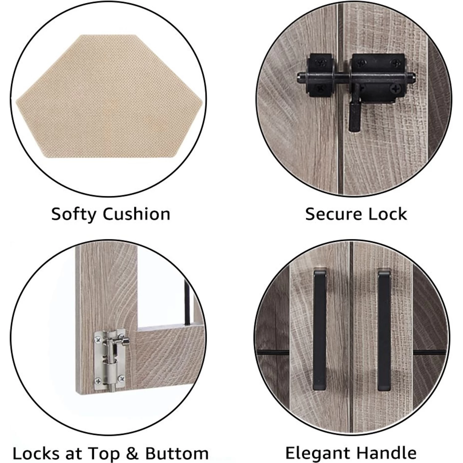 Unipaws Furniture Corner Dog Crate With Cushion, Weathered Grey - Image 5