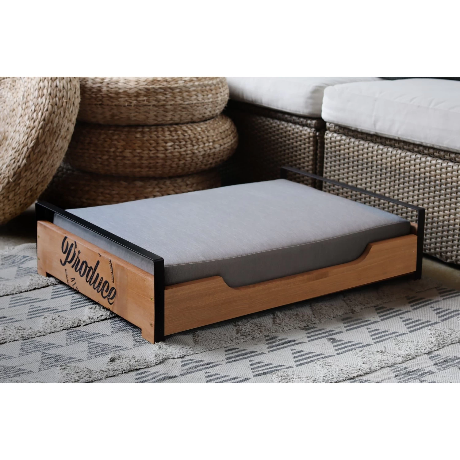 ZooVilla Country Crate Dog Bed, Brown, Medium - Image 2