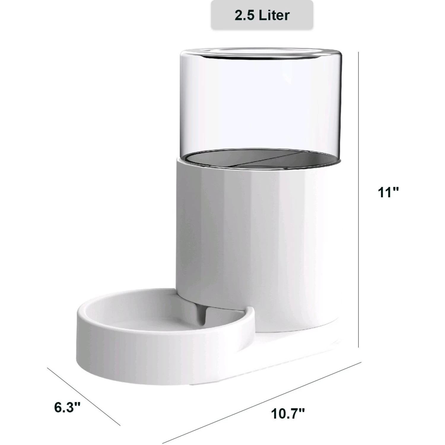 Hanamya Automatic Water Dispenser With 3 Liter Capacity Dog & Cat Waterer, White - Image 2