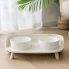Hanamya Dog & Cat Bowl, White