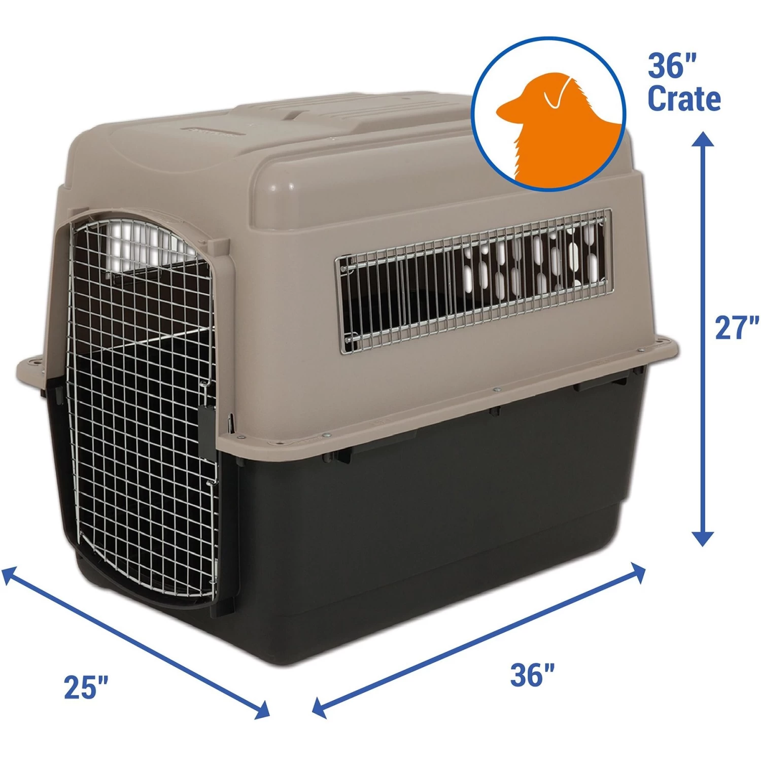 Petmate Ultra Vari Dog & Cat Kennel, Taupe/Black - Image 2