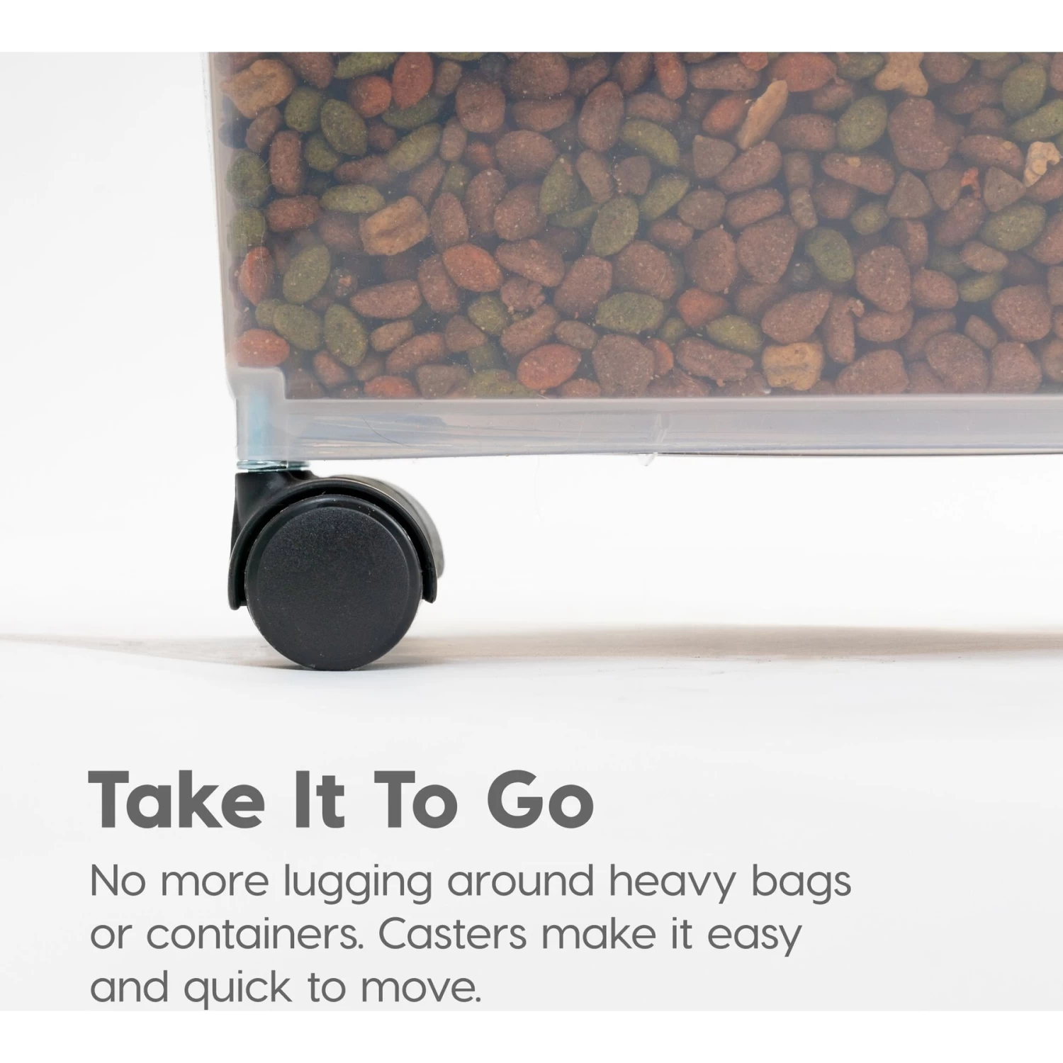 IRIS USA WeatherPro Airtight Dog, Cat, Bird & Small-Pet Food Storage Bin Container With Attachable Casters - Image 4