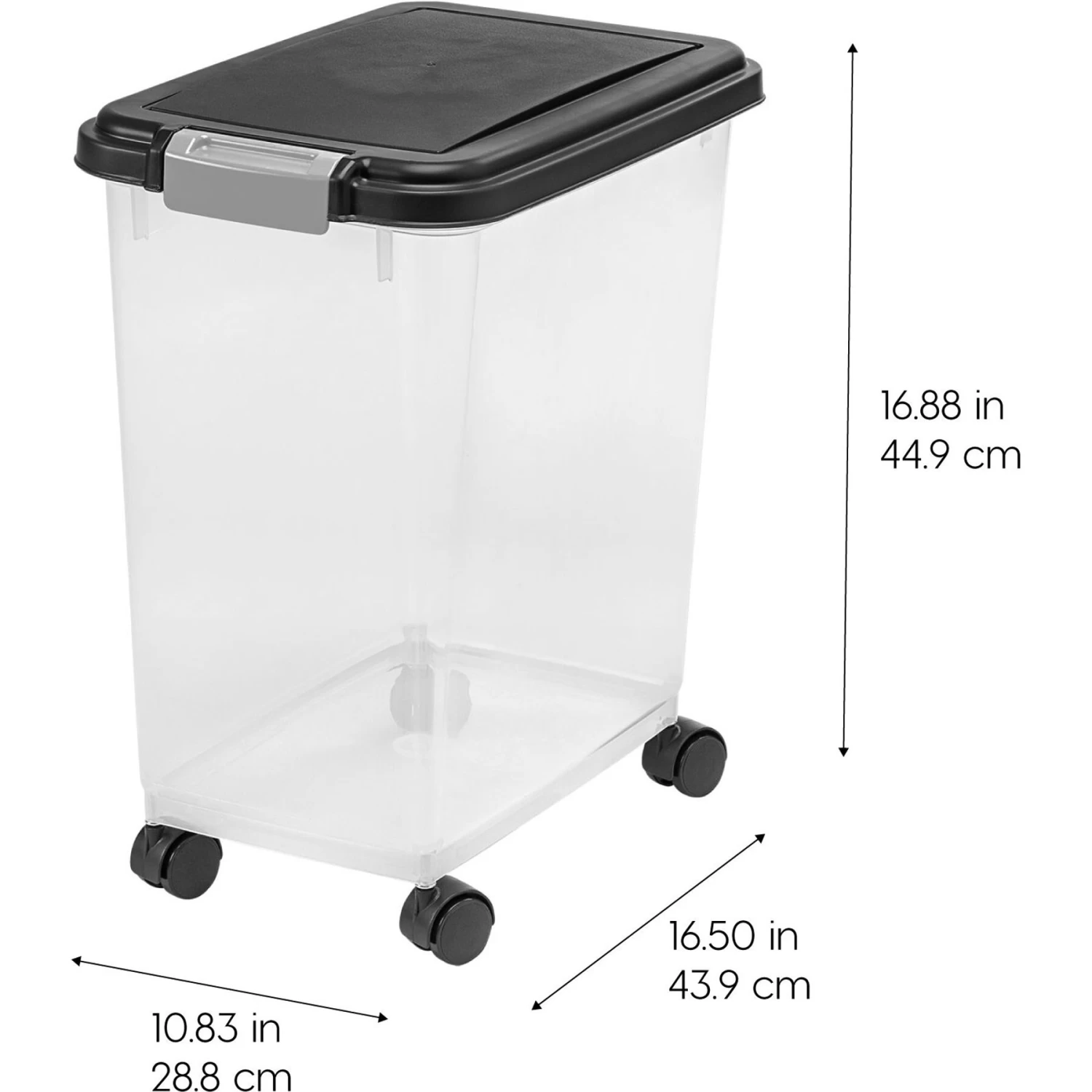 IRIS USA WeatherPro Airtight Dog, Cat, Bird & Small-Pet Food Storage Bin Container With Attachable Casters - Image 5