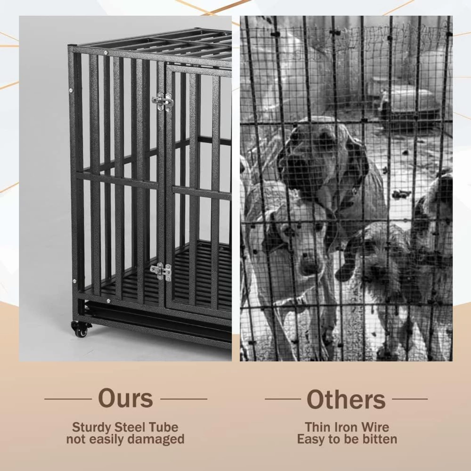 SMONTER Two Doors Heavy Duty Dog Crate - Image 3