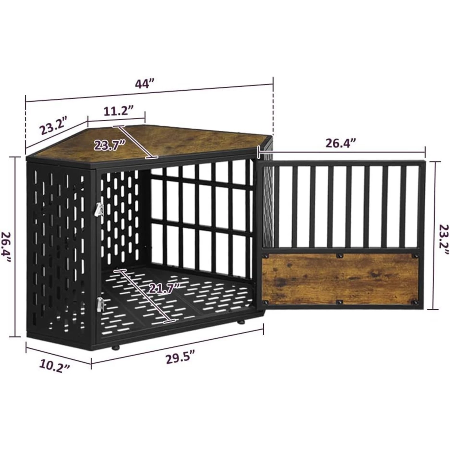 SMONTER Wooden Corner Crate Furniture Style Dog Kennel - Image 6
