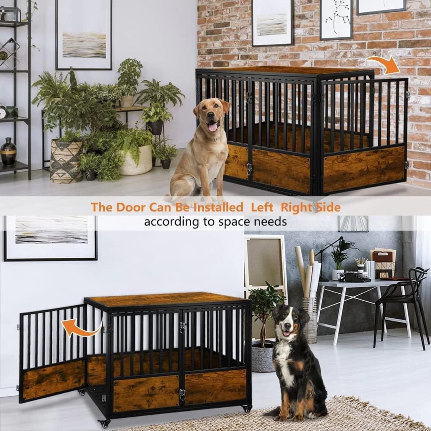 SMONTER Wooden Furniture Style Dog Crate - Image 3