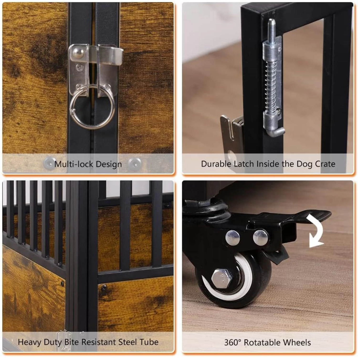 SMONTER Wooden Furniture Style Dog Crate - Image 5