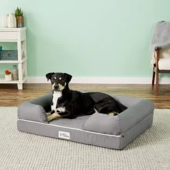PetFusion Ultimate Lounge Memory Foam Bolster Cat & Dog Bed With Removable Cover